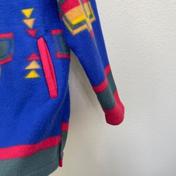 El Paso Saddle Blanket Co Aztec Southerwest Fleece Baja Sweatshirt Adult Small - Picture 4 of 6